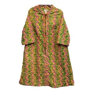 Vintage‎ Kantha Quilt Housecoat Boho Hippie Festival Indie Rare 70s Robe XS - XL
